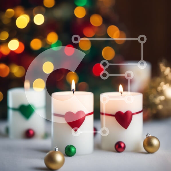 Intra Συλλεκτικό Ξύλινο Παζλ Plywood  4mm - Χριστουγεννιάτικα στολίδια με κεριά και στολισμένο δέντρο Σε Ξύλινο Κουτί - Διαστάσεις: 10x10 cm – 25 κομμάτια