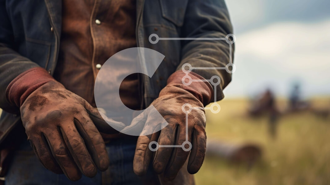 Intra Συλλεκτικό Ξύλινο Παζλ Plywood  4mm - Άνδρας με καουμπόικο καπέλο και δερμάτινο μπουφάν σε ανοιχτό πεδίο Σε Ξύλινο Κουτί - Διαστάσεις Puzzle: 10x10 cm – 25 κομμάτια