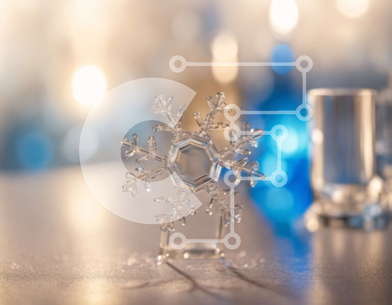 Intra Συλλεκτικό Ξύλινο Παζλ Plywood  4mm - Γυάλινο ειδώλιο σε σχήμα χιονονιφάδας σε ποτήρια Σε Ξύλινο Κουτί - Διαστάσεις Puzzle: 10x10 cm – 25 κομμάτια