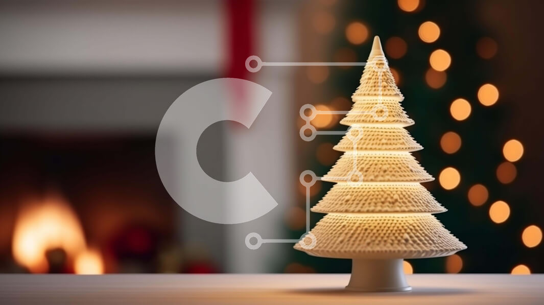 Intra Συλλεκτικό Ξύλινο Παζλ Plywood  4mm - Μικρό χριστουγεννιάτικο δέντρο με φώτα LED Σε Ξύλινο Κουτί - Διαστάσεις: 10x10 cm – 25 κομμάτια