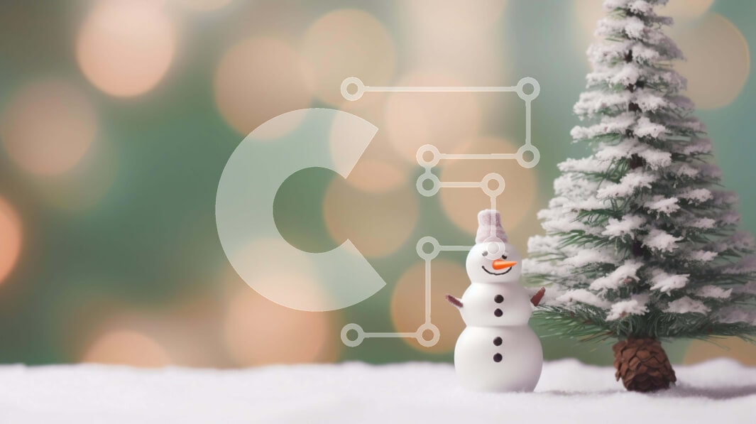 Intra Συλλεκτικό Ξύλινο Παζλ Plywood  4mm - Χιονάνθρωπος και χριστουγεννιάτικο δέντρο σε χιονισμένο φόντο Σε Ξύλινο Κουτί - Διαστάσεις Puzzle: 10x10 cm – 25 κομμάτια