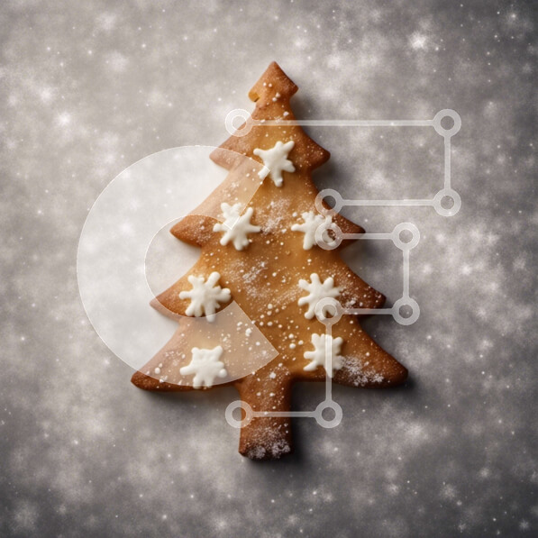 Intra Συλλεκτικό Ξύλινο Παζλ Plywood  4mm - Μελόψωμο Δέντρο Διακοσμημένο με Πάγωμα και Νιφάδες Χιονιού Σε Ξύλινο Κουτί - Διαστάσεις: 10x10 cm – 25 κομμάτια