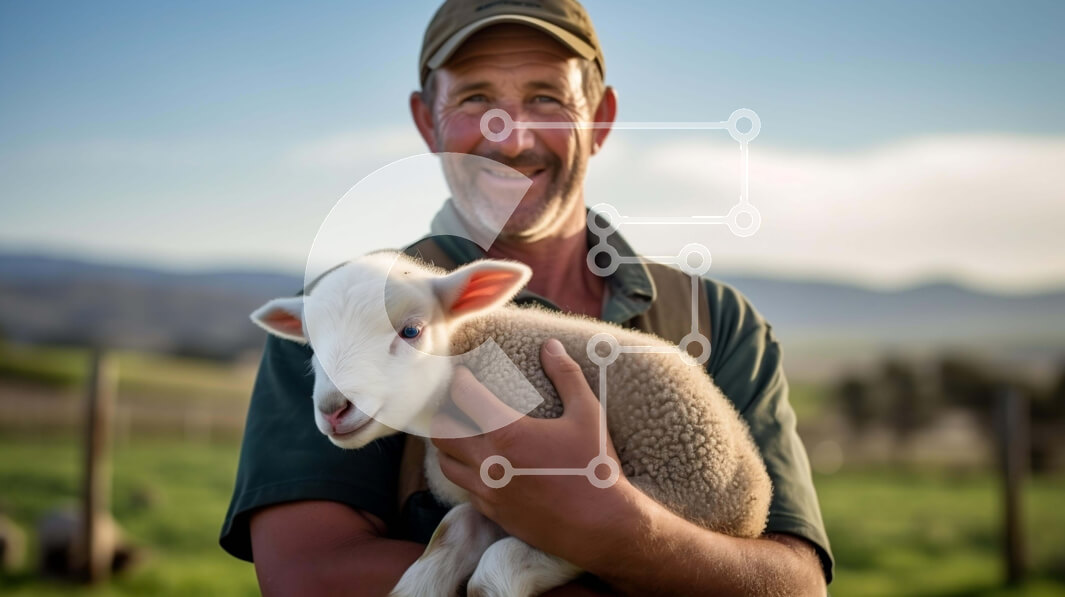 Intra Συλλεκτικό Ξύλινο Παζλ Plywood  4mm - Άτομο που κρατά ένα μικρό αρνί Σε Ξύλινο Κουτί - Διαστάσεις: 10x10 cm – 25 κομμάτια