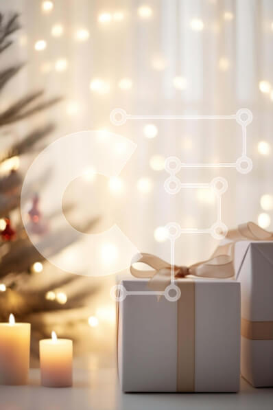 Intra Συλλεκτικό Ξύλινο Παζλ Plywood  4mm - Χριστουγεννιάτικα κουτιά δώρων με κορδέλες και κηροπήγια Σε Ξύλινο Κουτί - Διαστάσεις: 10x10 cm – 25 κομμάτια