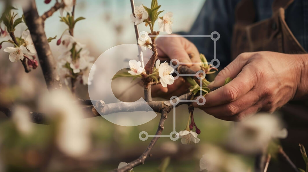 Intra Συλλεκτικό Ξύλινο Παζλ Plywood  4mm - Άτομο που εργάζεται σε ένα περιβόλι που προετοιμάζει κλαδιά για φύτευση Σε Ξύλινο Κουτί - Διαστάσεις: 10x10 cm – 25 κομμάτια