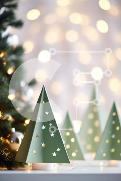 Intra Συλλεκτικό Ξύλινο Παζλ Plywood  4mm - Εορταστικός στολισμός επιτραπέζιου χριστουγεννιάτικου δέντρου Σε Ξύλινο Κουτί - Διαστάσεις: 10x10 cm – 25 κομμάτια