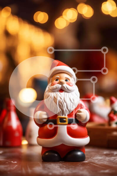 Intra Συλλεκτικό Ξύλινο Παζλ Plywood  4mm - Ειδώλιο Άγιου Βασίλη στην κορυφή των στολιδιών Σε Ξύλινο Κουτί - Διαστάσεις: 10x10 cm – 25 κομμάτια