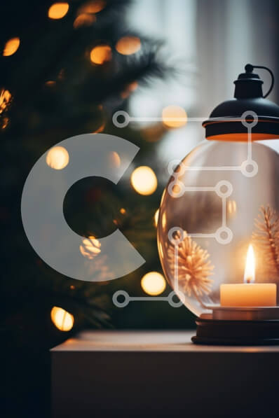 Intra Συλλεκτικό Ξύλινο Παζλ Plywood  4mm - Φανάρι κεριών Glass Globe με χριστουγεννιάτικο δέντρο Σε Ξύλινο Κουτί - Διαστάσεις: 10x10 cm – 25 κομμάτια