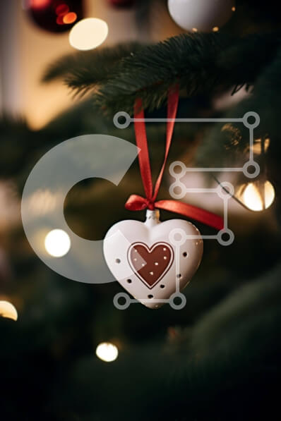 Intra Συλλεκτικό Ξύλινο Παζλ Plywood  4mm - Γιορτινή διακόσμηση με στολίδι σε σχήμα καρδιάς Σε Ξύλινο Κουτί - Διαστάσεις: 10x10 cm – 25 κομμάτια