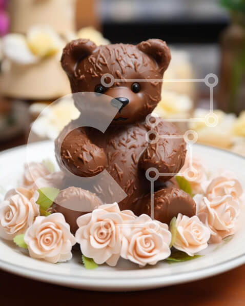 Σετ των 2 Intra Συλλεκτικό Ξύλινο Παζλ Plywood  4mm - Σοκολατένιο αρκουδάκι και λουλούδια Σε Ξύλινο Κουτί - Διαστάσεις: 10x10 cm – 25 κομμάτια