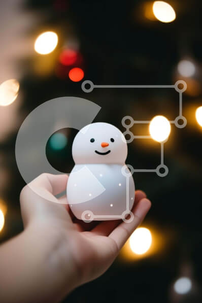 Intra Συλλεκτικό Ξύλινο Παζλ Plywood  4mm - Ειδώλιο χιονάνθρωπος με φόντο χριστουγεννιάτικο δέντρο Σε Ξύλινο Κουτί - Διαστάσεις: 10x10 cm – 25 κομμάτια