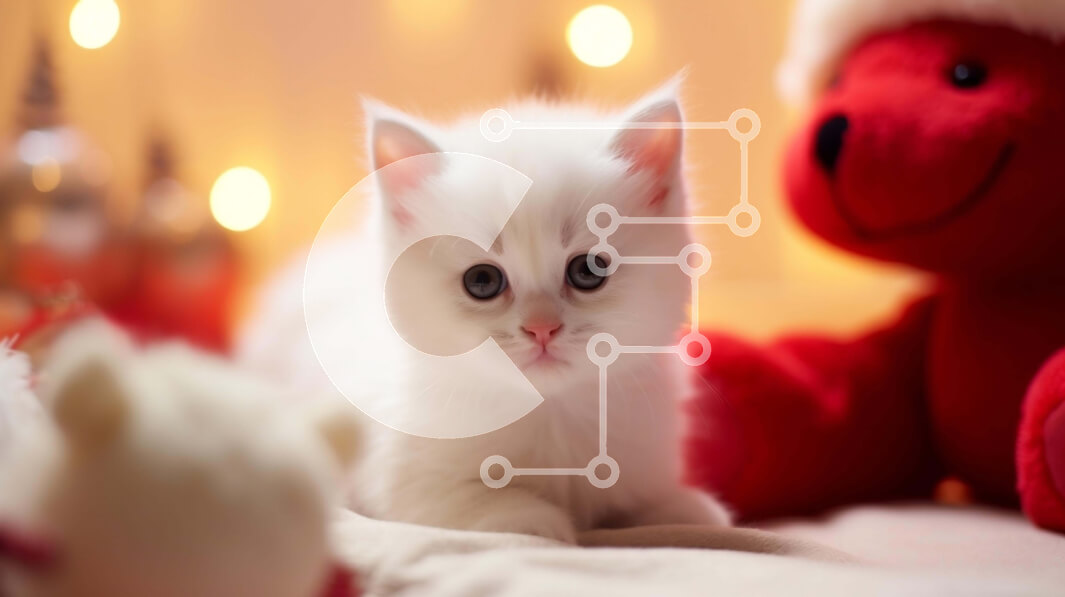 Σετ των 2 Intra Συλλεκτικό Ξύλινο Παζλ Plywood  4mm - Λευκό γατάκι με αρκουδάκια Σε Ξύλινο Κουτί - Διαστάσεις: 10x10 cm – 25 κομμάτια