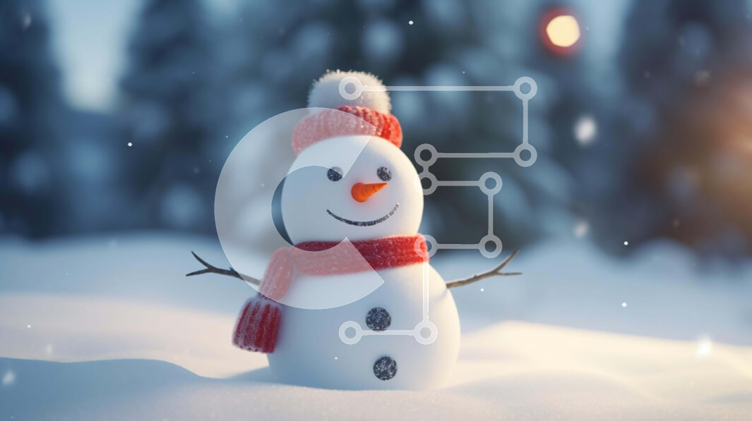 Intra Συλλεκτικό Ξύλινο Παζλ Plywood  4mm - Χιονάνθρωπος που κάθεται στο χιόνι - διακόσμηση διακοπών Σε Ξύλινο Κουτί - Διαστάσεις: 10x10 cm – 25 κομμάτια