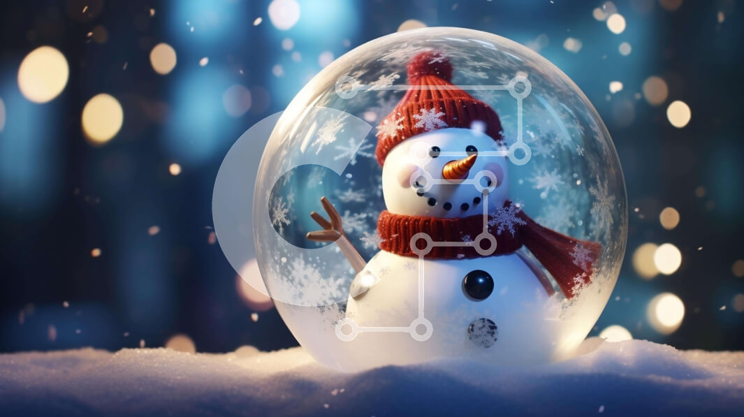 Intra Συλλεκτικό Ξύλινο Παζλ Plywood  4mm - Χιονάνθρωπος μέσα σε μια διακοσμημένη γυάλινη μπάλα Σε Ξύλινο Κουτί - Διαστάσεις: 10x10 cm – 25 κομμάτια