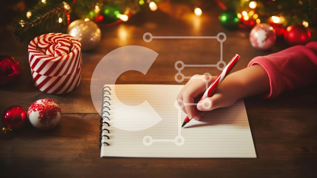 Intra Συλλεκτικό Ξύλινο Παζλ Plywood  4mm - Πρόσωπο που γράφει μπροστά από τις χριστουγεννιάτικες διακοσμήσεις Σε Ξύλινο Κουτί - Διαστάσεις: 10x10 cm – 25 κομμάτια