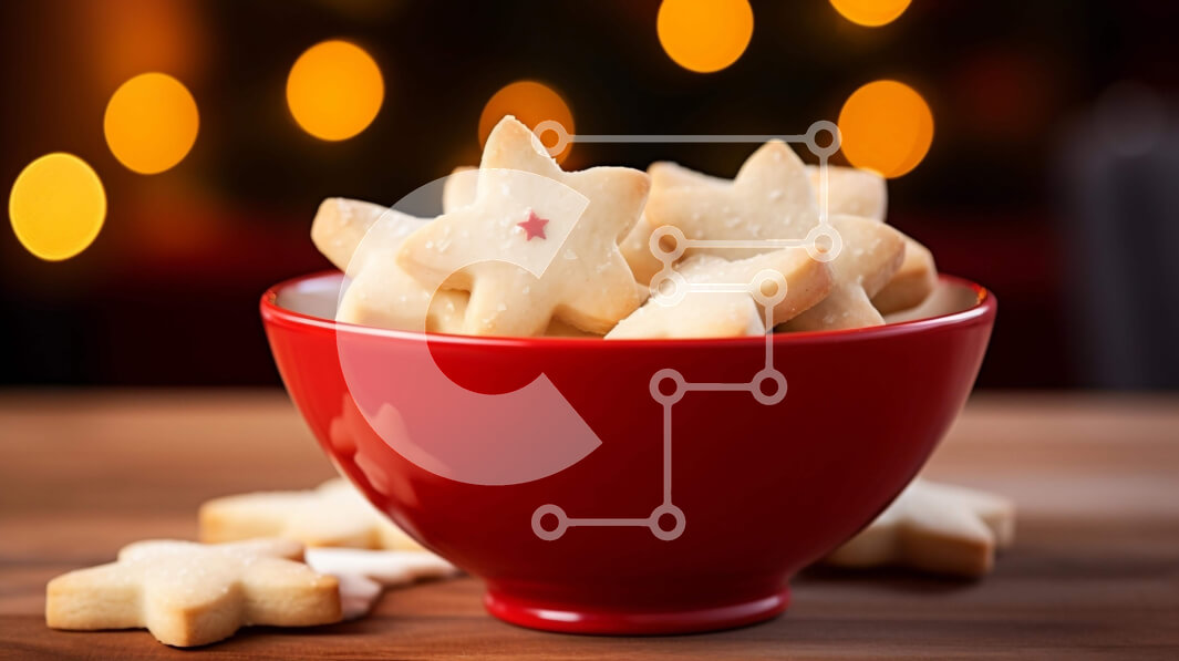 Intra Συλλεκτικό Ξύλινο Παζλ Plywood  4mm - Γιορτινά μπισκότα σε σχήμα αστεριού σε ξύλινο τραπέζι Σε Ξύλινο Κουτί - Διαστάσεις: 10x10 cm – 25 κομμάτια