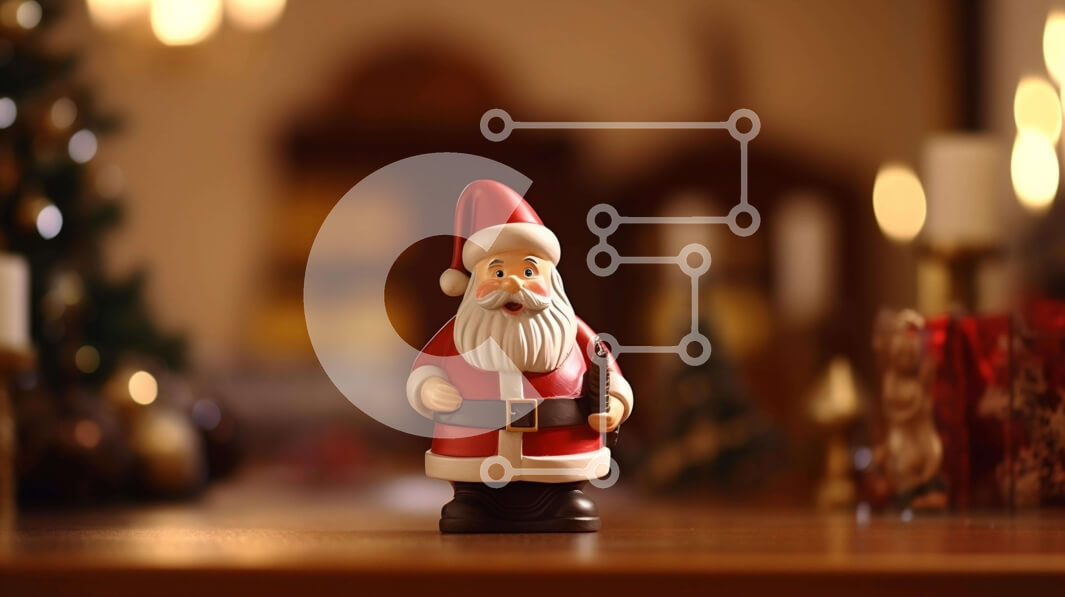 Intra Συλλεκτικό Ξύλινο Παζλ Plywood  4mm - Ειδώλιο Άγιου Βασίλη σε διακοσμητικό ξύλινο τραπέζι Σε Ξύλινο Κουτί - Διαστάσεις: 10x10 cm – 25 κομμάτια