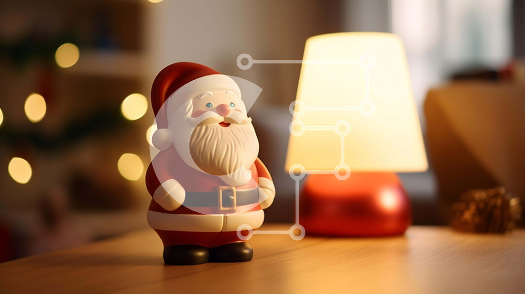 Intra Συλλεκτικό Ξύλινο Παζλ Plywood  4mm - Εορταστικό ειδώλιο Άγιου Βασίλη σε ξύλινο τραπέζι Σε Ξύλινο Κουτί - Διαστάσεις: 10x10 cm – 25 κομμάτια