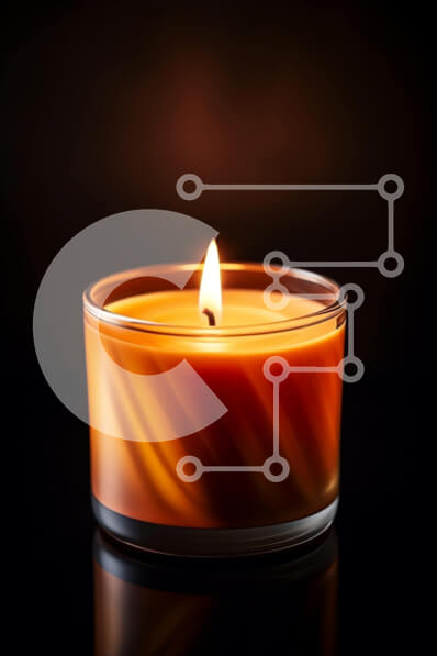 Intra Συλλεκτικό Ξύλινο Παζλ Plywood  4mm - Αναμμένο κερί σε μαύρο φόντο Σε Ξύλινο Κουτί - Διαστάσεις Puzzle: 10x10 cm – 25 κομμάτια