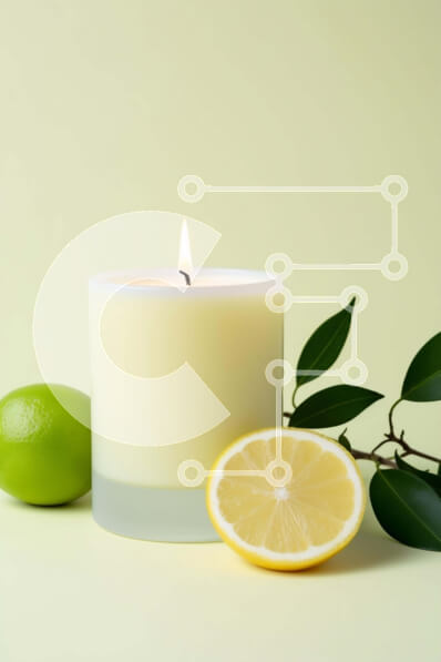 Σετ των 2 Intra Συλλεκτικό Ξύλινο Παζλ Plywood  4mm - Κερί, λεμόνια και λάιμ στο τραπέζι Σε Ξύλινο Κουτί - Διαστάσεις: 10x10 cm – 25 κομμάτια