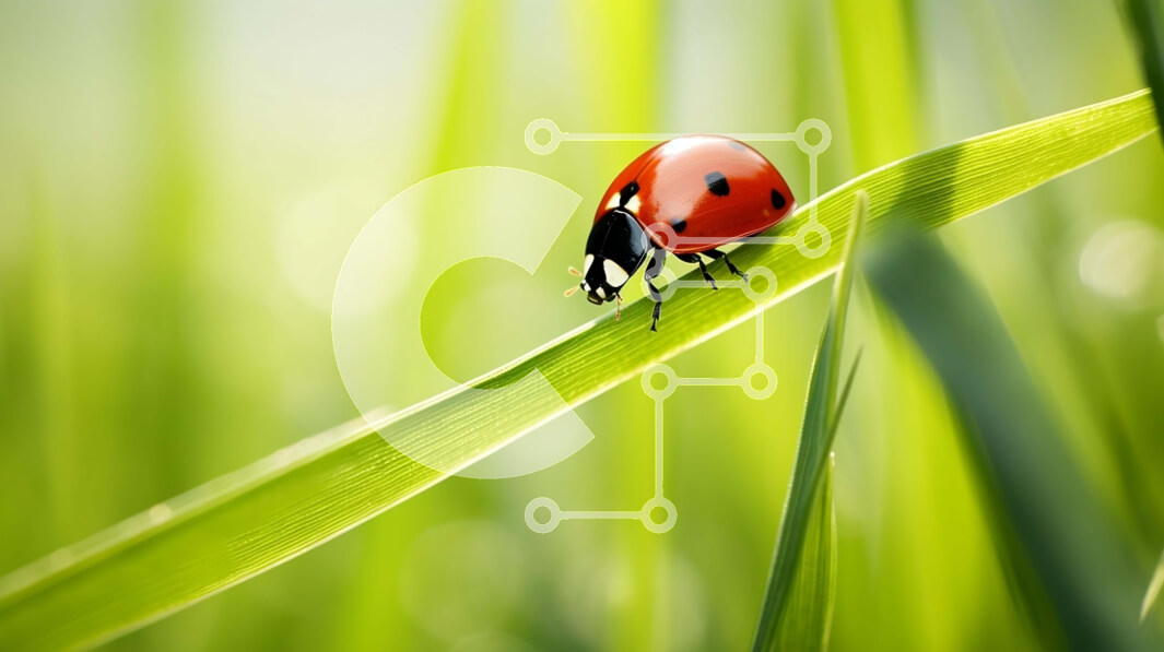 Intra Συλλεκτικό Ξύλινο Παζλ Plywood  4mm - Πασχαλίτσα σε μια λεπίδα από γρασίδι Σε Ξύλινο Κουτί - Διαστάσεις: 10x10 cm – 25 κομμάτια