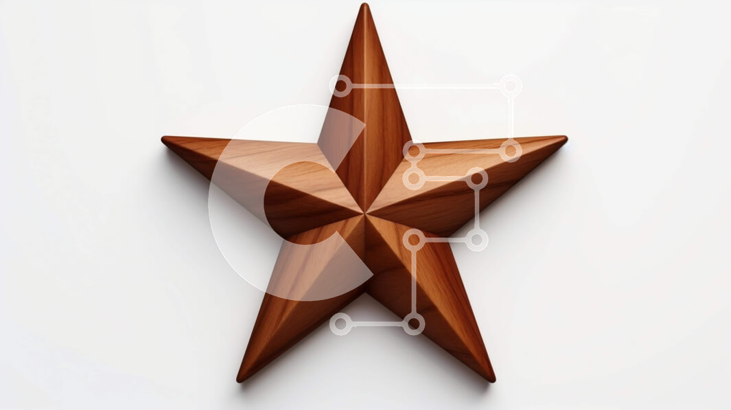 Intra Συλλεκτικό Ξύλινο Παζλ Plywood  4mm - Ξύλινη διακόσμηση σε σχήμα αστεριού σε λευκό φόντο Σε Ξύλινο Κουτί - Διαστάσεις: 10x10 cm – 25 κομμάτια