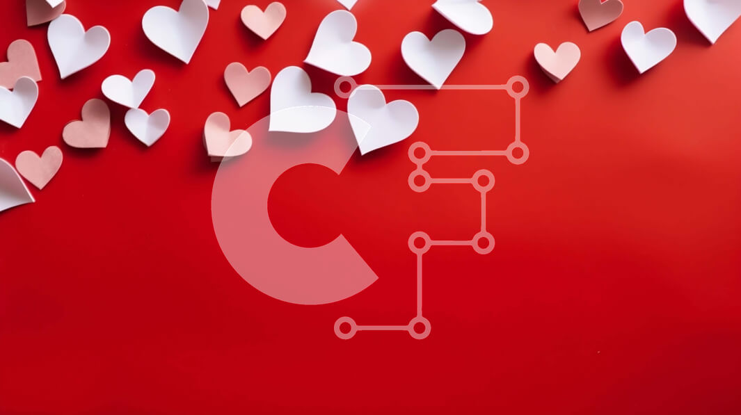 Intra Συλλεκτικό Ξύλινο Παζλ Plywood  4mm - Κόκκινο φόντο με αιωρούμενες χάρτινες καρδιές για την ημέρα του Αγίου Βαλεντίνου Σε Ξύλινο Κουτί - Διαστάσεις Puzzle: 10x10 cm – 25 κομμάτια