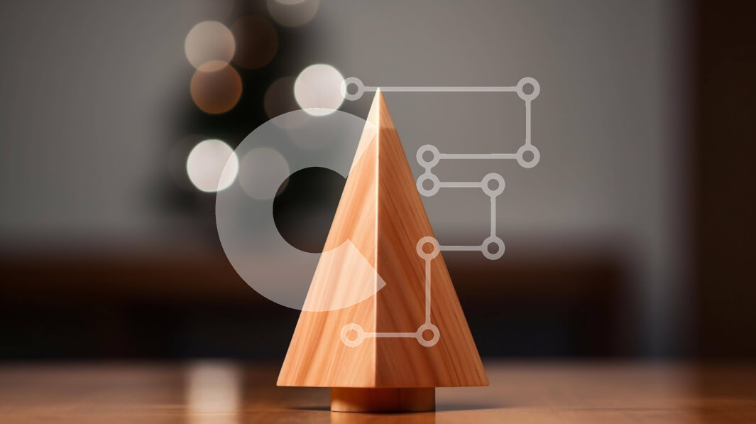 Intra Συλλεκτικό Ξύλινο Παζλ Plywood  4mm - Μικρό ξύλινο δέντρο στο τραπέζι με αφηρημένο φόντο Σε Ξύλινο Κουτί - Διαστάσεις Puzzle: 10x10 cm – 25 κομμάτια