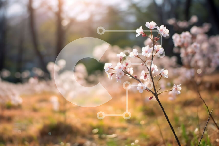 Intra Συλλεκτικό Ξύλινο Παζλ Plywood  4mm - Εκπληκτικό ηλιοβασίλεμα με το πεδίο των λευκών λουλουδιών Σε Ξύλινο Κουτί - Διαστάσεις: 10x10 cm – 25 κομμάτια