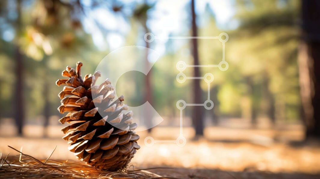 Intra Συλλεκτικό Ξύλινο Παζλ Plywood  4mm - Μονό κουκουνάρι σε φυσικό περιβάλλον Σε Ξύλινο Κουτί - Διαστάσεις: 10x10 cm – 25 κομμάτια