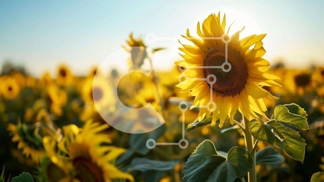 Intra Συλλεκτικό Ξύλινο Παζλ Plywood  4mm - Ζωντανό ηλιοτρόπιο με λαμπερή ηλιοφάνεια Σε Ξύλινο Κουτί - Διαστάσεις: 10x10 cm – 25 κομμάτια