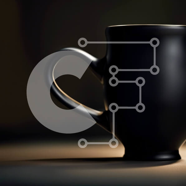 Intra Συλλεκτικό Ξύλινο Παζλ Plywood  4mm - Κομψή μαύρη κούπα καφέ σε σκοτεινή επιφάνεια Σε Ξύλινο Κουτί - Διαστάσεις: 10x10 cm – 25 κομμάτια