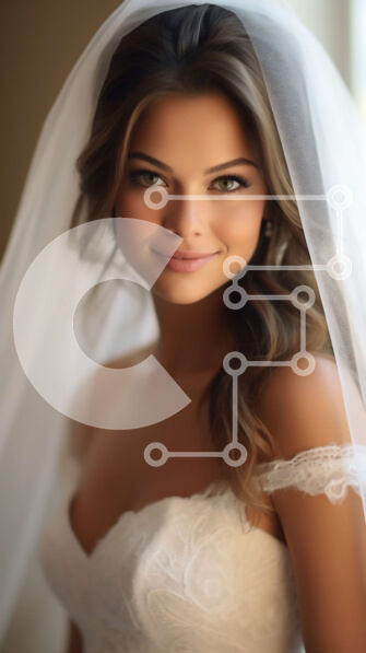 Intra Συλλεκτικό Ξύλινο Παζλ Plywood  4mm - Εκπληκτική φωτογραφία μιας νύφης με λευκό νυφικό με μακρύ πέπλο Σε Ξύλινο Κουτί - Διαστάσεις Puzzle: 10x10 cm – 25 κομμάτια