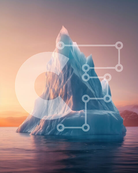 Σετ των 2 Intra Συλλεκτικό Ξύλινο Παζλ Plywood  4mm - Εκπληκτική εικόνα ενός παγόβουνου που επιπλέει στον ωκεανό στο ηλιοβασίλεμα Σε Ξύλινο Κουτί - Διαστάσεις: 10x10 cm – 25 κομμάτια