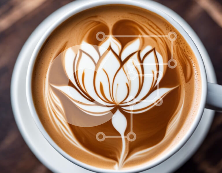 Σετ των 2 Intra Συλλεκτικό Ξύλινο Παζλ Plywood  4mm - Φλιτζάνι καφέ με περίπλοκο σχέδιο λουλουδιών Σε Ξύλινο Κουτί - Διαστάσεις: 10x10 cm – 25 κομμάτια