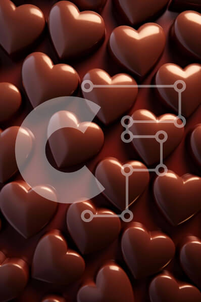 Σετ των 2 Intra Συλλεκτικό Ξύλινο Παζλ Plywood  4mm - Σοκολατένιες καρδιές για την ημέρα του Αγίου Βαλεντίνου Σε Ξύλινο Κουτί - Διαστάσεις: 10x10 cm – 25 κομμάτια