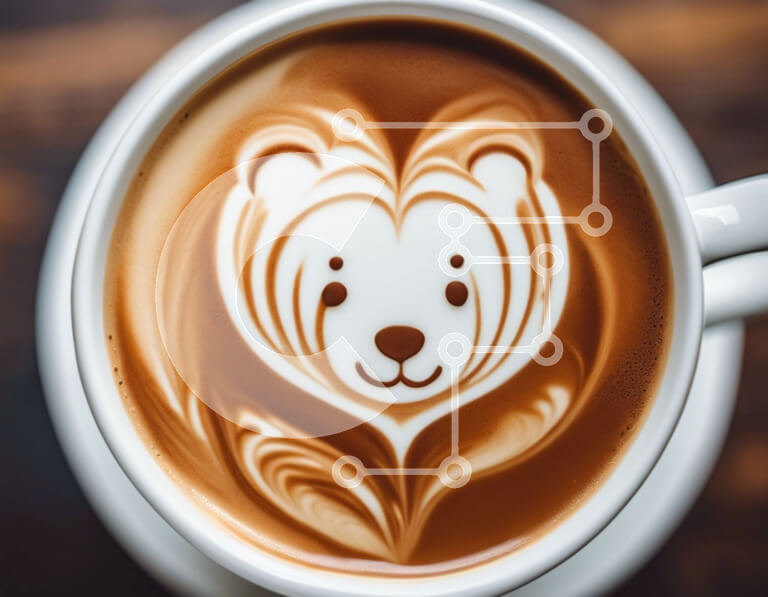 Σετ των 2 Intra Συλλεκτικό Ξύλινο Παζλ Plywood  4mm - Περίπλοκο Bear Latte Art σε ένα φλιτζάνι καφέ Σε Ξύλινο Κουτί - Διαστάσεις: 10x10 cm – 25 κομμάτια