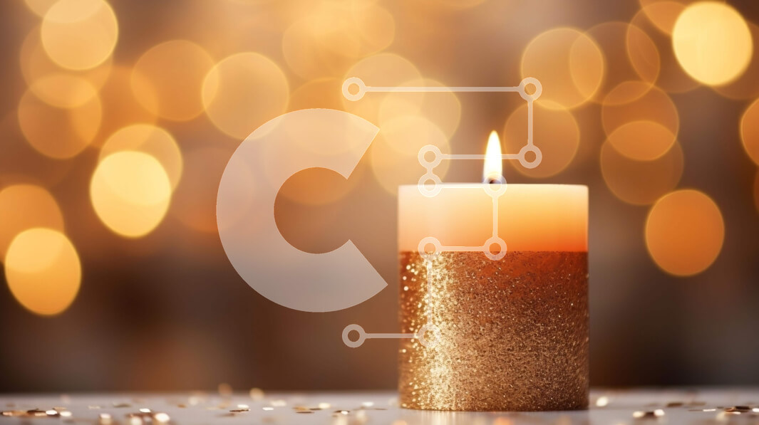 Intra Συλλεκτικό Ξύλινο Παζλ Plywood  4mm - Κερί με χρυσό γκλίτερ και κομφετί στο φόντο Σε Ξύλινο Κουτί - Διαστάσεις Puzzle: 10x10 cm – 25 κομμάτια