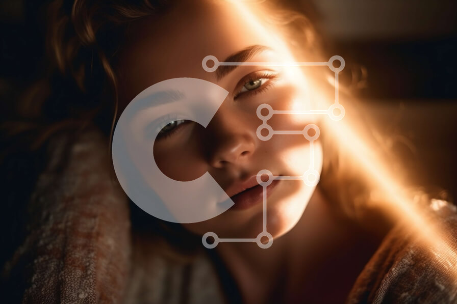 Intra Συλλεκτικό Ξύλινο Παζλ Plywood  4mm - Σοβαρή ξανθιά γυναίκα που φορά λευκό πουλόβερ Σε Ξύλινο Κουτί - Διαστάσεις Puzzle: 10x10 cm – 25 κομμάτια