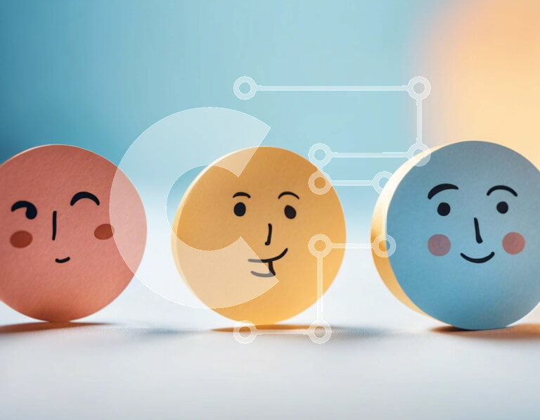 Intra Συλλεκτικό Ξύλινο Παζλ Plywood  4mm - Ομάδα από πολύχρωμα χάρτινα emoticon σε σχήμα emoji Σε Ξύλινο Κουτί - Διαστάσεις Puzzle: 10x10 cm – 25 κομμάτια