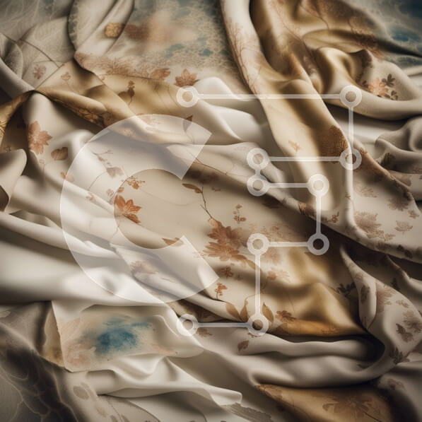 Σετ των 2 Intra Συλλεκτικό Ξύλινο Παζλ Plywood  4mm - Κομψή και πολυτελής κινηματογράφηση σε πρώτο πλάνο από ύφασμα με λουλουδάτο μοτίβο Σε Ξύλινο Κουτί - Διαστάσεις: 10x10 cm – 25 κομμάτια