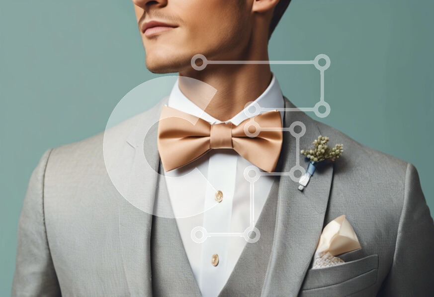 Intra Συλλεκτικό Ξύλινο Παζλ Plywood  4mm - Κομψός άντρας με γκρι κοστούμι με παπιγιόν Σε Ξύλινο Κουτί - Διαστάσεις Puzzle: 10x10 cm – 25 κομμάτια