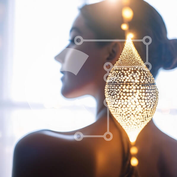 Σετ των 2 Intra Συλλεκτικό Ξύλινο Παζλ Plywood  4mm - Γυναίκα με την πλάτη στο παράθυρο - Φωτογραφία στοκ φωτογραφίας ομορφιάς και μόδας Σε Ξύλινο Κουτί - Διαστάσεις: 10x10 cm – 25 κομμάτια