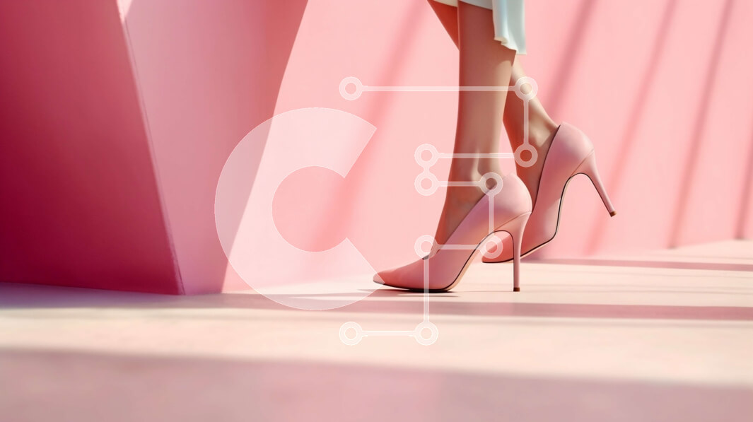 Intra Συλλεκτικό Ξύλινο Παζλ Plywood  4mm - Ροζ ψηλοτάκουνα και ροζ τοίχος: Ένα τέλειο ταίρι Σε Ξύλινο Κουτί - Διαστάσεις Puzzle: 10x10 cm – 25 κομμάτια