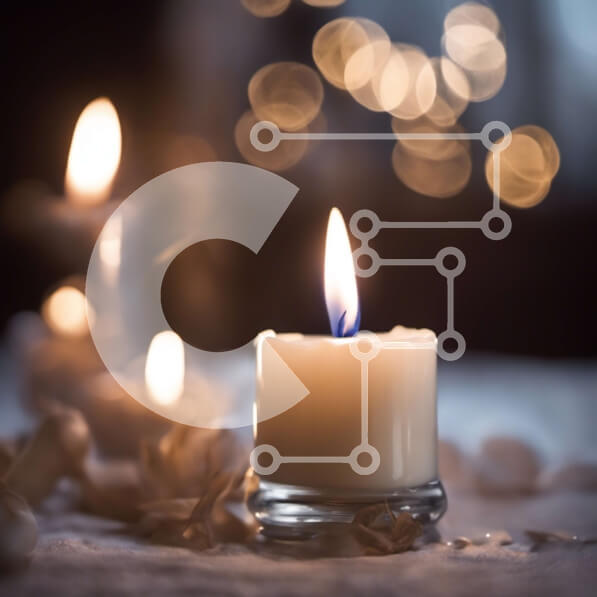 Intra Συλλεκτικό Ξύλινο Παζλ Plywood  4mm - Αναμμένο κερί στο τραπέζι με λευκό φόντο Σε Ξύλινο Κουτί - Διαστάσεις Puzzle: 10x10 cm – 25 κομμάτια