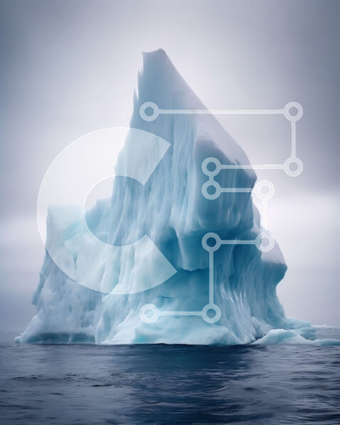 Intra Συλλεκτικό Ξύλινο Παζλ Plywood  4mm - Εκπληκτική εικόνα ενός παγόβουνου στον ωκεανό μια σκοτεινή συννεφιασμένη μέρα Σε Ξύλινο Κουτί - Διαστάσεις: 10x10 cm – 25 κομμάτια