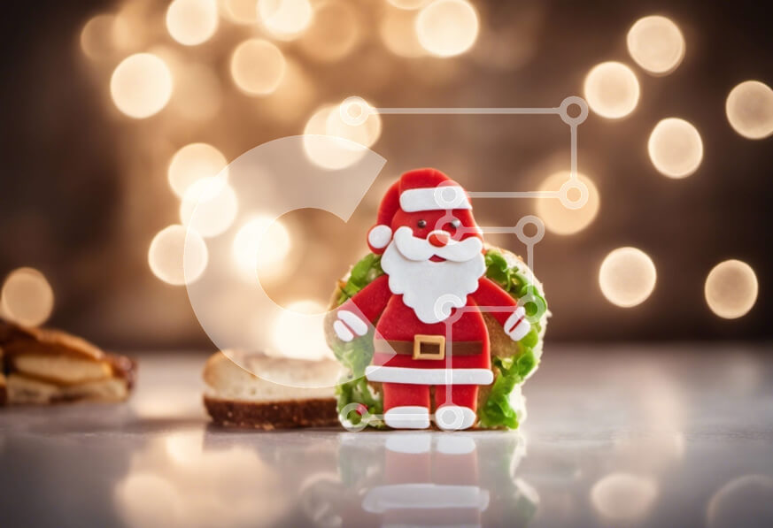 Intra Συλλεκτικό Ξύλινο Παζλ Plywood  4mm - Ειδώλιο Άγιου Βασίλη σε μπισκότα και αρτοσκευάσματα Σε Ξύλινο Κουτί - Διαστάσεις: 10x10 cm – 25 κομμάτια