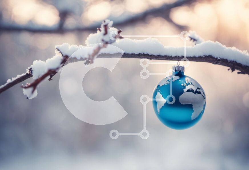 Intra Συλλεκτικό Ξύλινο Παζλ Plywood  4mm - Στολίδι Blue Globe που κρέμεται από κλαδί δέντρου Σε Ξύλινο Κουτί - Διαστάσεις: 10x10 cm – 25 κομμάτια