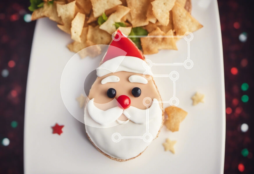 Σετ των 2 Intra Συλλεκτικό Ξύλινο Παζλ Plywood  4mm - Μπισκότο Άγιου Βασίλη με πατατάκια και σάλσα Σε Ξύλινο Κουτί - Διαστάσεις: 10x10 cm – 25 κομμάτια