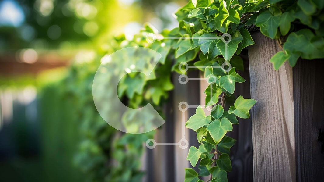 Intra Συλλεκτικό Ξύλινο Παζλ Plywood  4mm - Ξύλινος φράχτης με καλυμμένο πράσινο κισσό Σε Ξύλινο Κουτί - Διαστάσεις: 10x10 cm – 25 κομμάτια